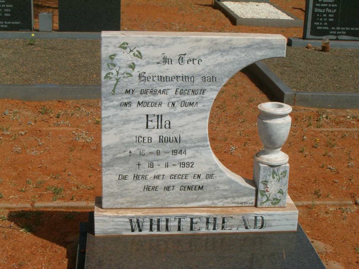WHITEHEAD Ella nee ROUX 1944-1992