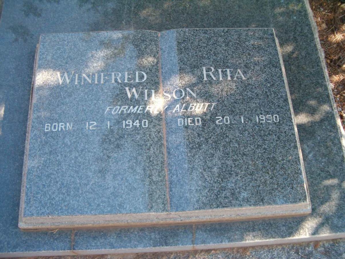 WILSON Winifred Rita formely ALBUTT 1940-1990