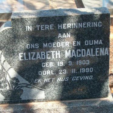 WYK Elizabeth Magdalena, van 1903-1990