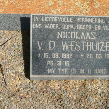 WESTHUIZEN Nicolaas, van der 1932-1995