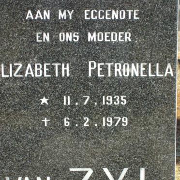 ZYL Elizabeth Petronella, van 1935-1979