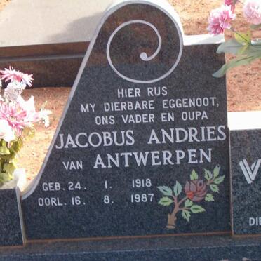 ZYL Jacobus Andries van Antwerpen, van 1918-1987