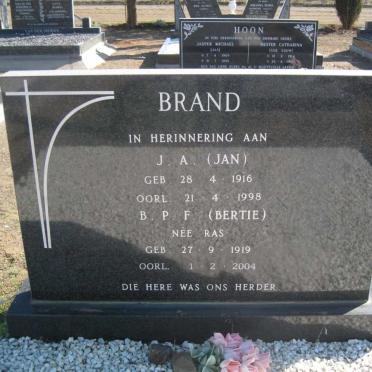 BRAND J.A. 1916-1998 &amp; B.P.F. RAS 1919-2004