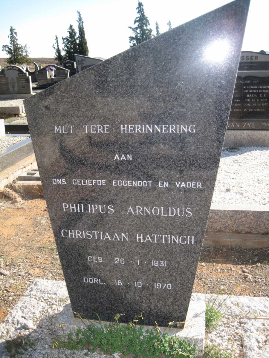 HATTINGH Philipus Arnoldus Christiaan 1931-1970