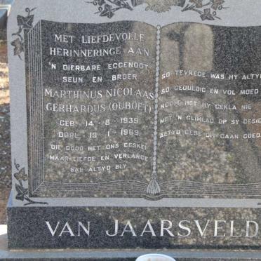 JAARSVELD Marthinus Nicolaas Gerhardus, van 1939-1969