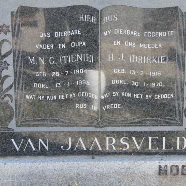 JAARSVELD M.N.G., van 1904-1995 &amp; H.J. 1916-1970