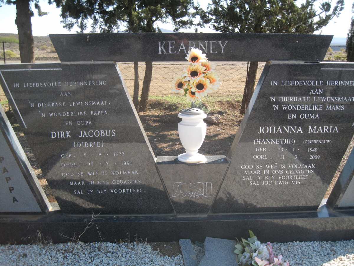 KEARNEY Dirk Jacobus 1933-1991 &amp; Johanna Maria GRIEBENAUW 1940-2009