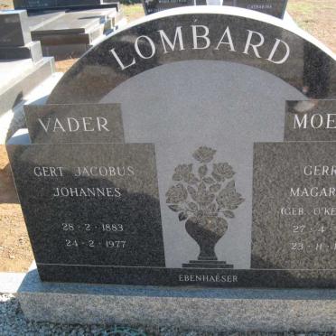 LOMBARD Gert Jacobus Johannes 1883-1977 &amp; Gerrida Magaretha O'KENNEDY 1889-1978