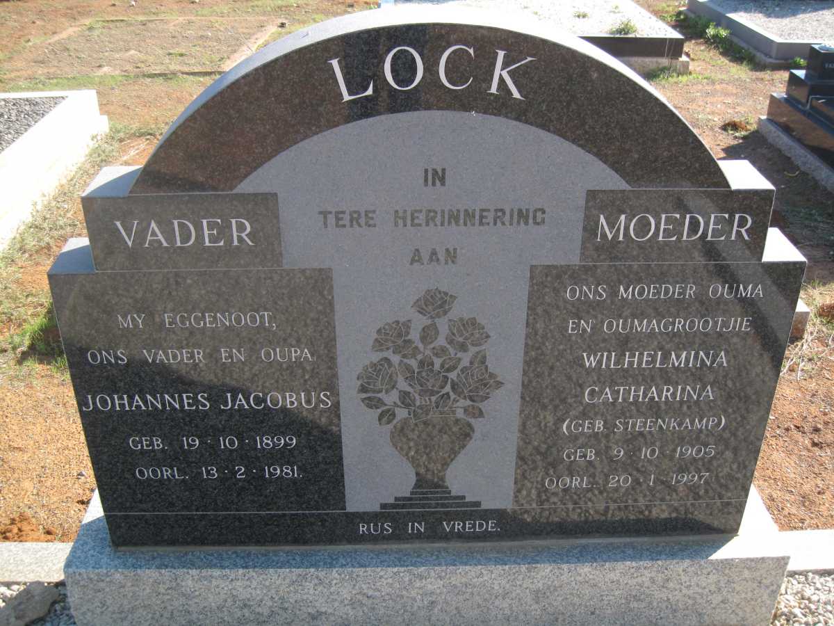 LOCK Johannes Jacobus 1899-1981 &amp; Wilhelmina Catharina STEENKAMP 1905-1997