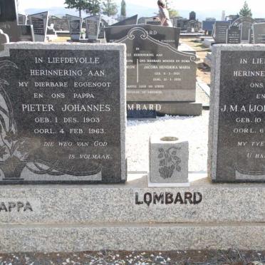 LOMBARD Pieter Johannes 1903-1963 &amp; J.M.A. 1914-1998