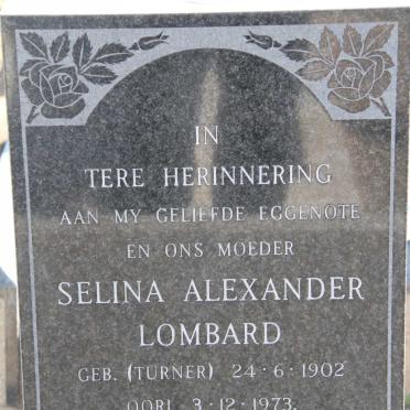 LOMBARD Selina Alexander nee TURNER 1902-1973