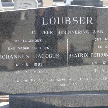 LOUBSER Johannes Jacobus 1893-1972 &amp; Beatrix Petronella VISSER 1897-1982
