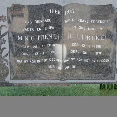 ? M.N.G. 1904-1995 &amp; H.J. 1916-1970