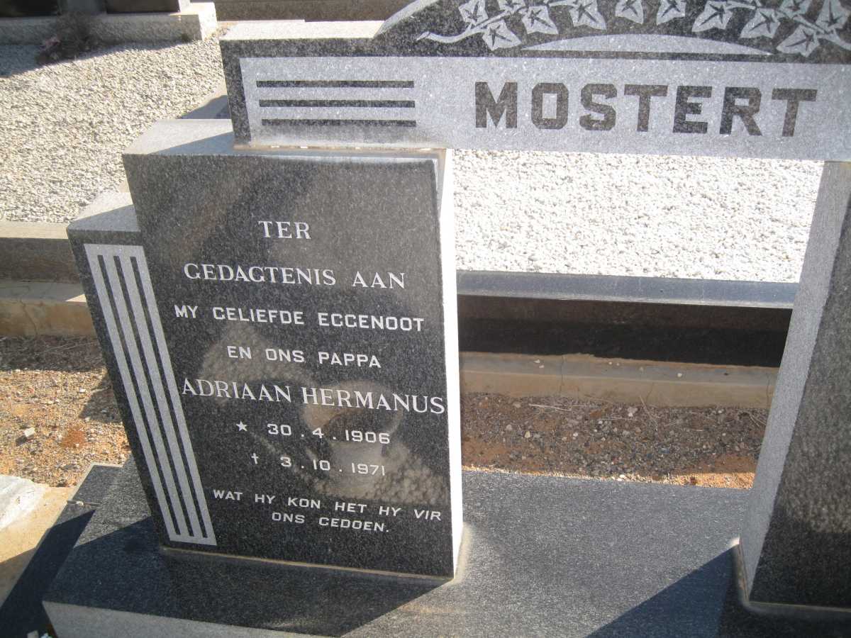 MOSTERT Adriaan Hermanus 1906-1971