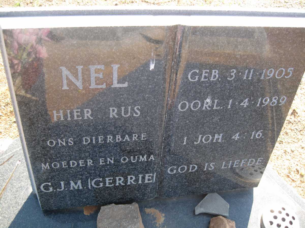 NEL G.J.M. 1905-1989