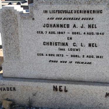 NEL Johannes A.J. 1867-1945 &amp; Christina C.L. LOUW 1872-1951