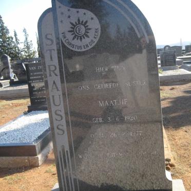 STRAUSS Maatjie 1920-1977