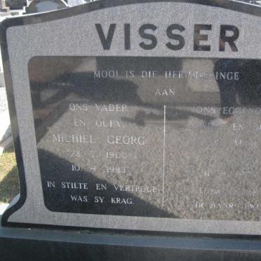 VISSER Michiel Georg 1900-1983 &amp; Gesie M.W.J. 1910-1975