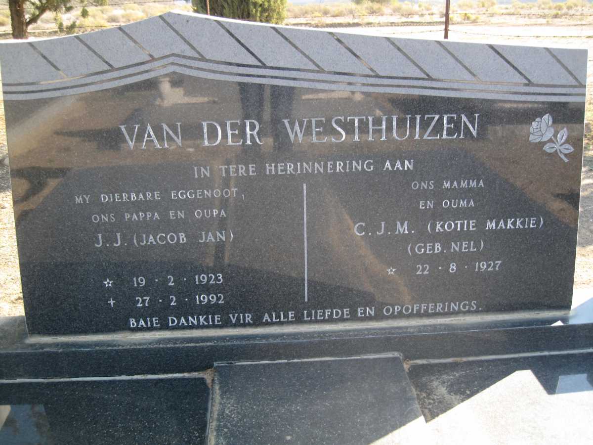 WESTHUIZEN J.J., van der 1923-1992 &amp; C.J.M. NEL 1927-