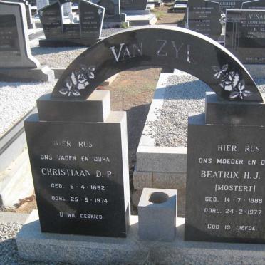 ZYL Christiaan D.P., van 1892-1974 &amp; Beatrix H.J.M. MOSTERT 1888-1977