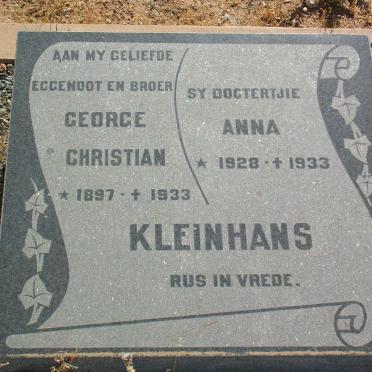 KLEINHANS George Christian 1897-1933, KLEINHANS Anna 1928-1933