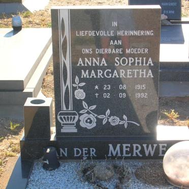 MERWE Anna Sophia Margaretha, van der 1915-1992
