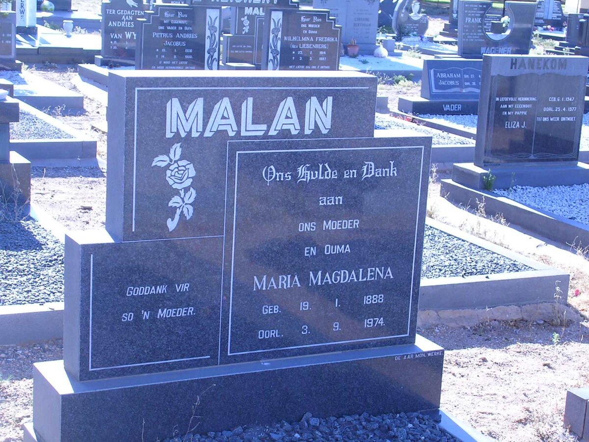 MALAN Maria Magdalena 1888-1974