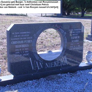 NIEKERK Christiaan Petrus Bernardus, van 1909-1989 &amp; Elizabeth Susanna 1911-1990