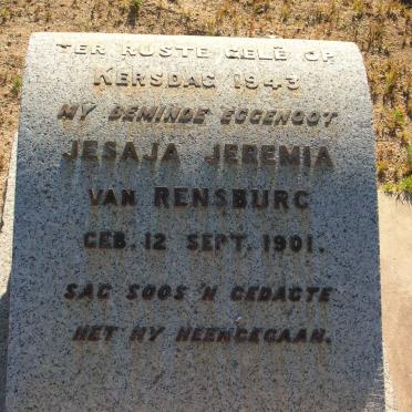 RENSBURG Jesaja Jeremia, van 1901-1943
