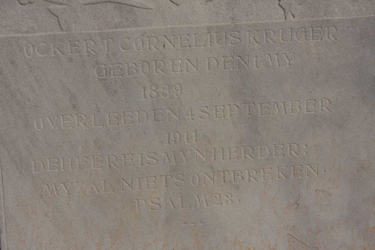 KRUGER Ockert Cornelius 1889-1911