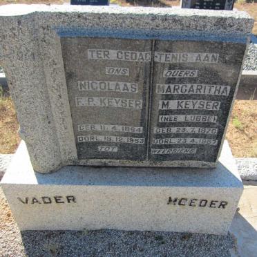 KEYSER Nicolaas F.P. 1864-1953 &amp; Margaritha M. LUBBE 1870-1957