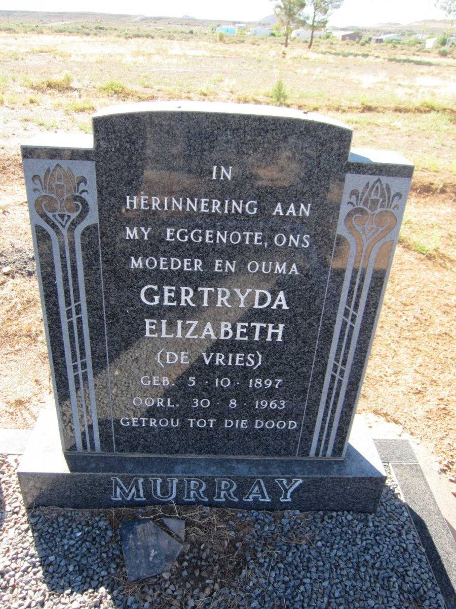 MURRAY Gertryda Elizabeth DE VRIES 1897-1963