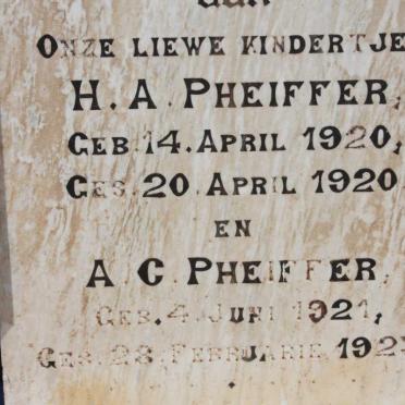 PHEIFFER H.A. 1920-1920 :: PHEIFFER A.C. 1921-1923