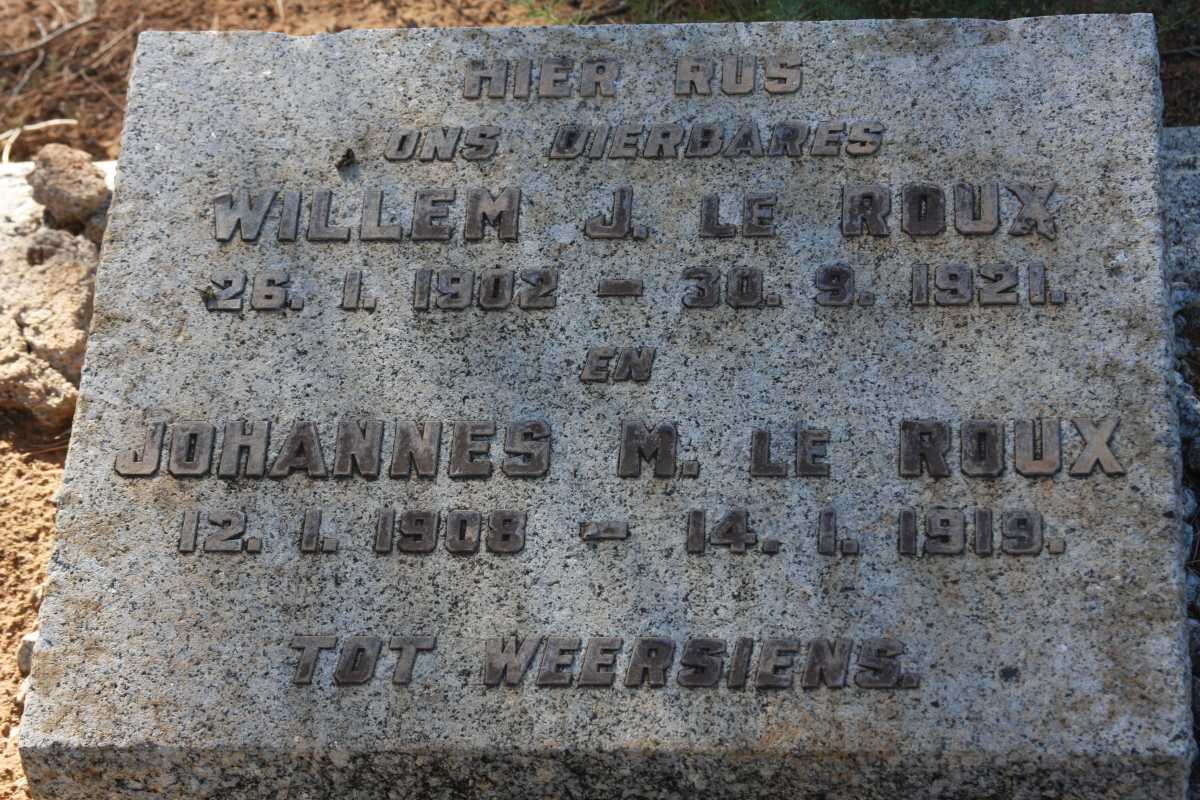 ROUX Willem J., le 1902-1921 :: ROUX Johannes M., le 1908-1919