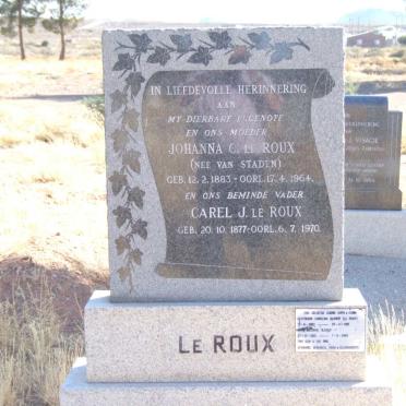 ROUX Carel J., le 1877-1970 &amp; Johanna C. VAN STADEN 1883-1964