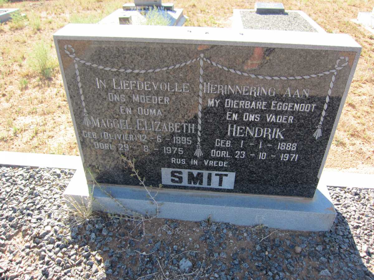 SMIT Hendrik 1888-1971 &amp; Maggel Elizabeth OLIVIER 1895-1975