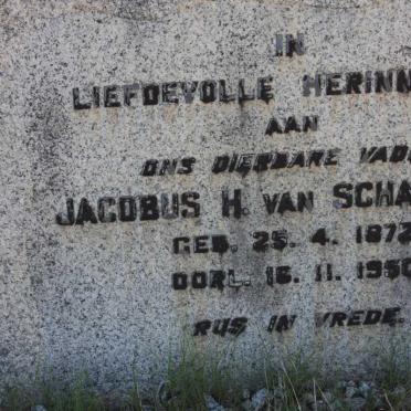 SCHALKWYK Jacobus H., van 1872-1950