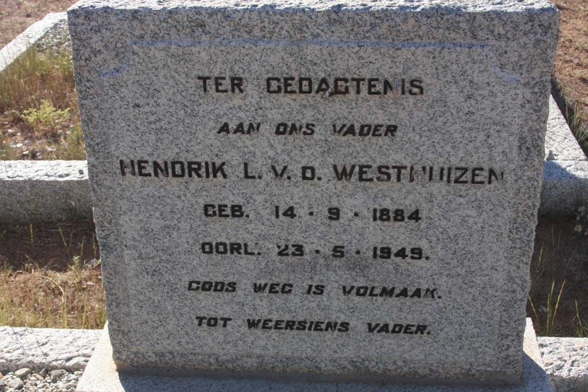 WESTHUIZEN Hendrik L., v.d. 1884-1949