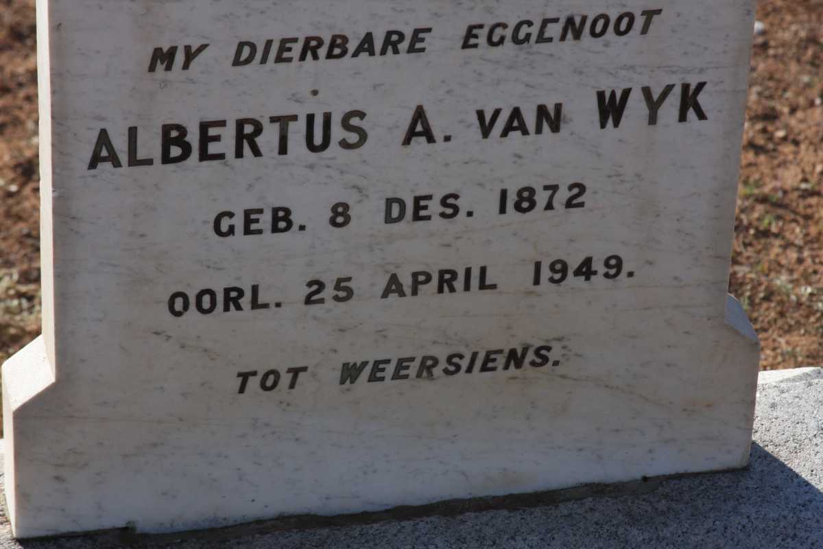 WYK Albertus A., van 1872-1949