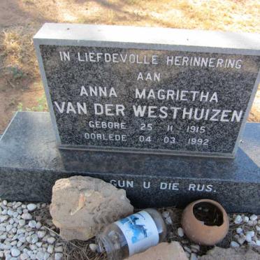 WESTHUIZEN Anna Magrietha, van der 1915-1992