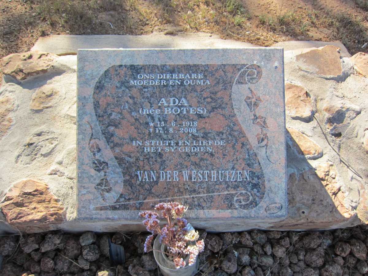 WESTHUIZEN Ada, van der nee BOTES 1918-2008