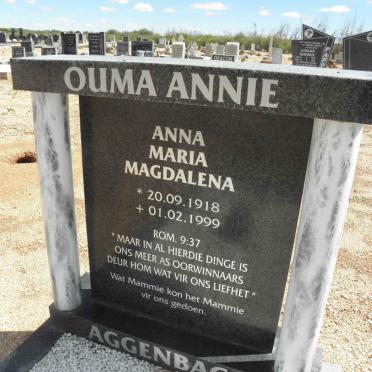 AGGENBACH Anna Maria Magdalena 1918-1999