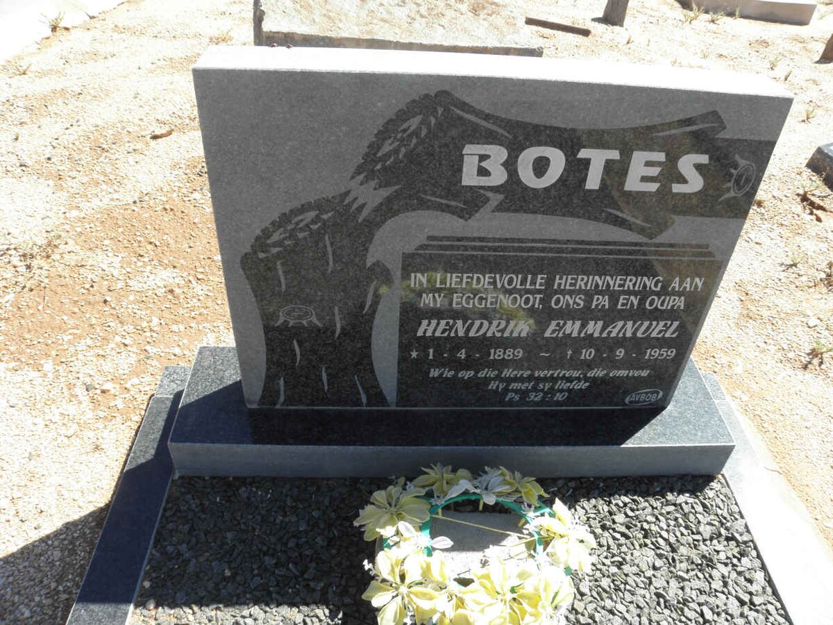 BOTES Hendrik Emmanuel 1889-1959