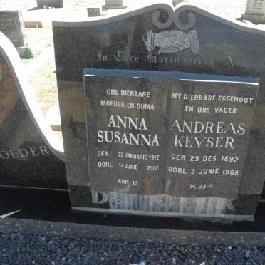 KLERK Andreas Keyser, de 1892-1968 &amp; Anna Susanna 1912-2002