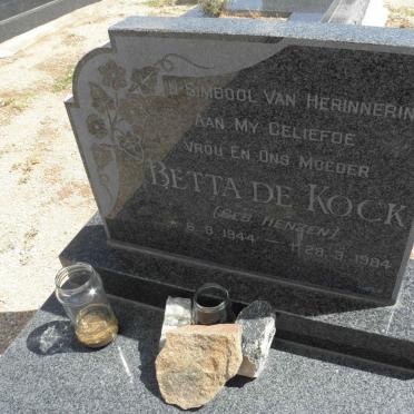 KOCK Betta, de nee HENZEN 1944-1984