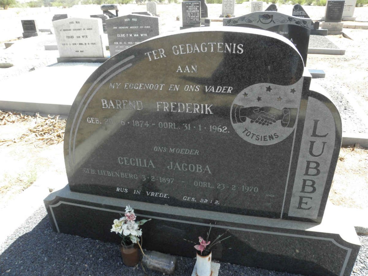 LUBBE Barend Frederik 1874-1962 &amp; Cecilia Jacoba 1897-1970