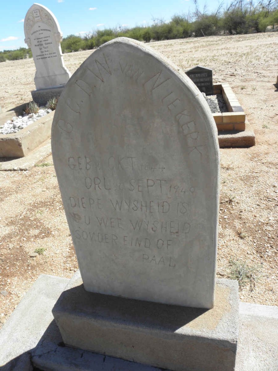 NIEKERK G.C.D.W., van 1844-1940