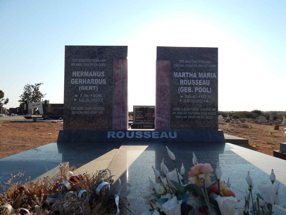 ROUSSEAU Hermanus Gerhardus 1926-2003 &amp; Martha Maria POOL 1933-2014