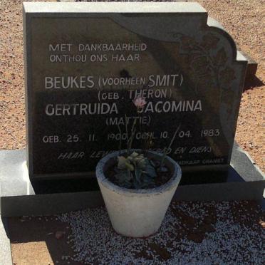 BEUKES Gertruida Jacomina voorheen SMIT nee THERON 1900-1983