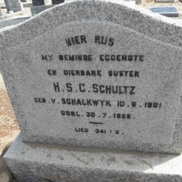 SCHULTZ H.S.C. nee VAN SCHALKWYK 1901-1955